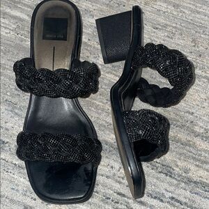 Dolce Vita braided Black Heeled sparkly Sandals